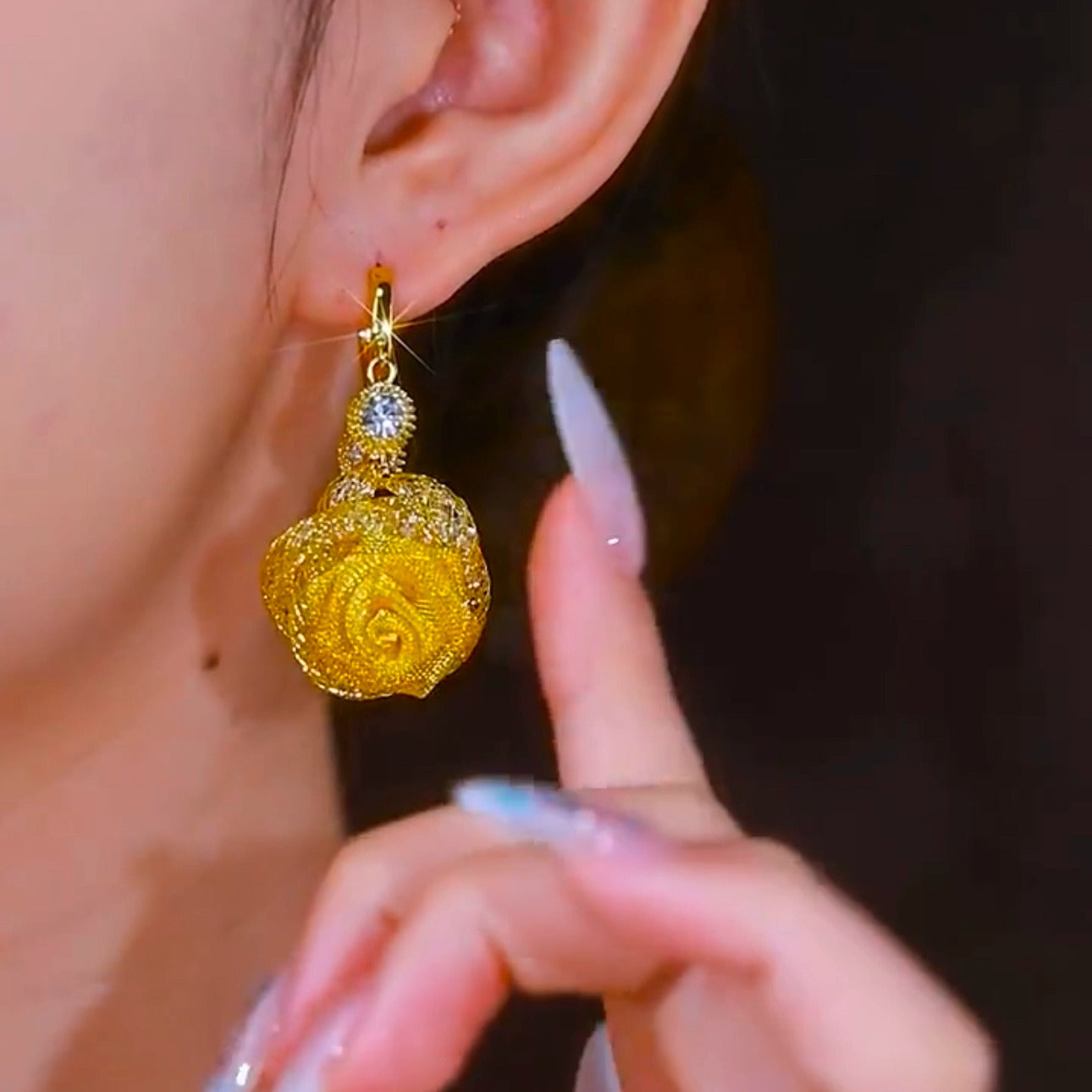 Golden Blossom Earrings(24K GOLD PLATED)