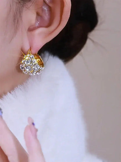 Trendy Diamond Earrings (24k gold Plated)