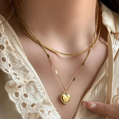 Double layer'I Love You'  Necklace(18k gold plated)