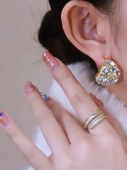 Trendy Diamond Earrings (24k gold Plated)