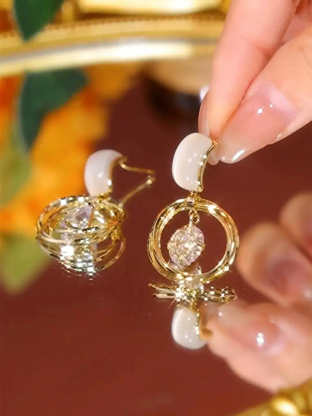 Trendy Multilayer diamond earrings(24k gold plated)