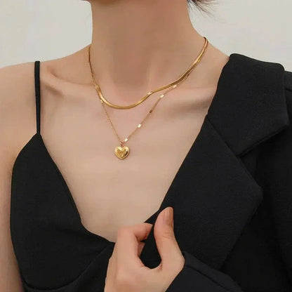Double layer'I Love You'  Necklace(18k gold plated)